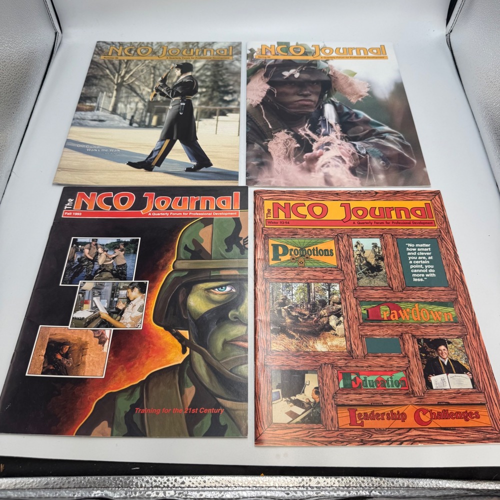 Vintage The NCO Journal Magazine Lot of 4 U.S. Army 1993-1996 Military History